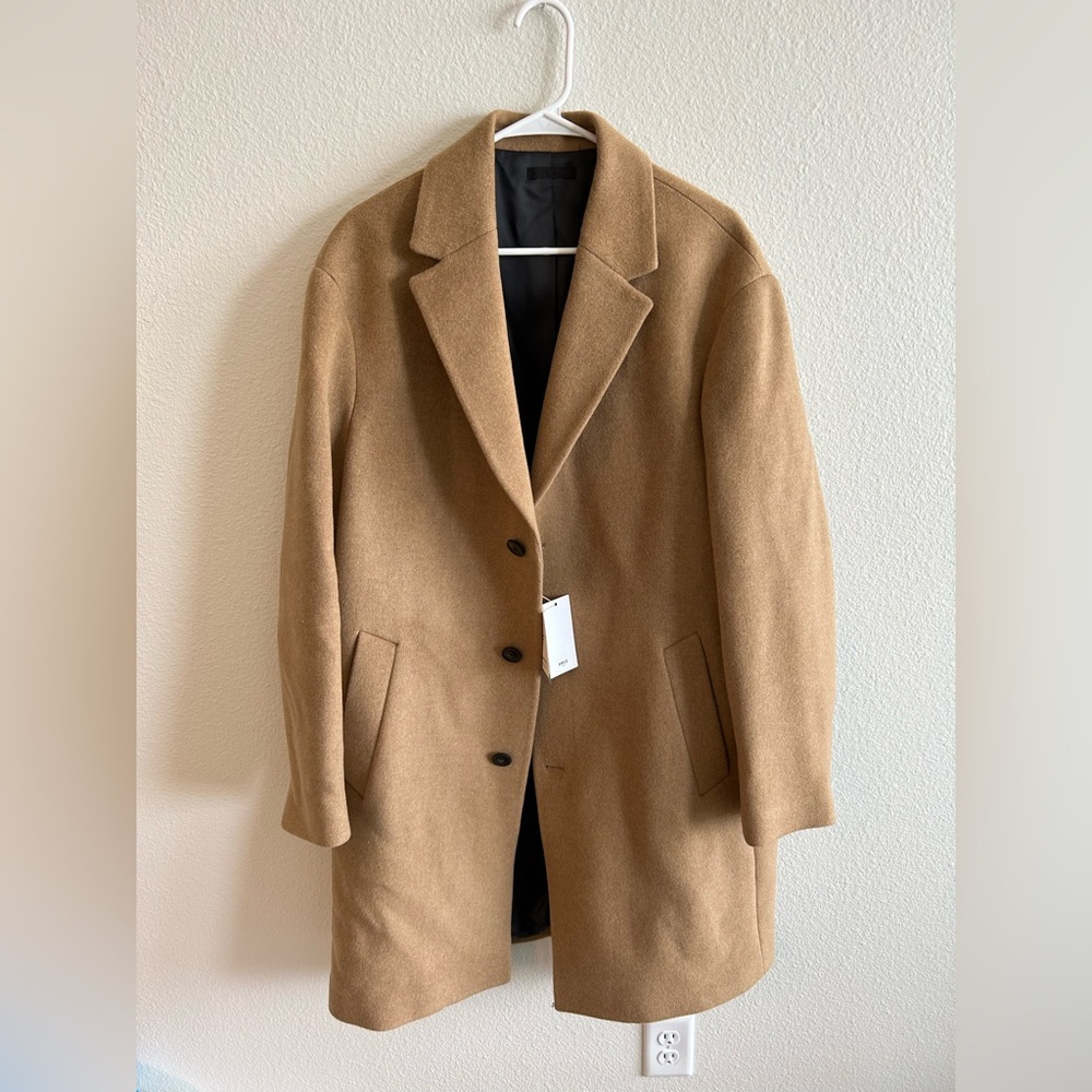 New Mango Man Camel Overcoat L